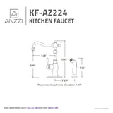 ANZZI KF-AZ224ORB Highland Single-Handle Standard Kitchen Faucet with Side Sprayer in Oil Rubbed Bronze