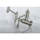 Kingston Brass KS3108AL Restoration Wall Mount Pot Filler Kitchen Faucet, Brushed Nickel