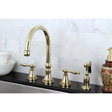 Kingston Brass KS2792NLBS Widespread Kitchen Faucet, Polished Brass
