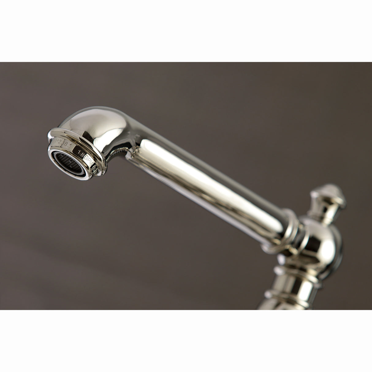 Kingston Brass KS7276AXBS English Country 8" Bridge Kitchen Faucet with Sprayer, Polished Nickel