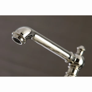Kingston Brass KS7276AXBS English Country 8" Bridge Kitchen Faucet with Sprayer, Polished Nickel