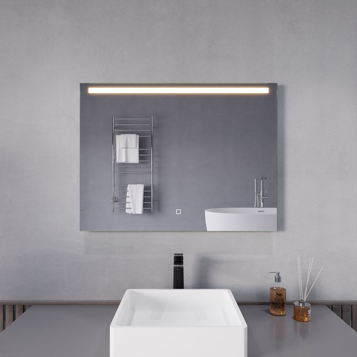 ANZZI BA-LMDFX017AL 24-in. x 32-in. LED Front/ Bottom Lighting Bathroom Mirror with Defogger