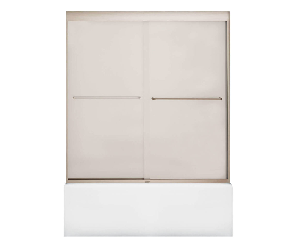 MAAX 135661-978-305-000 Aura 55-59 x 57 in. 6 mm Sliding Tub Door for Alcove Installation with Frosted glass in Brushed Nickel