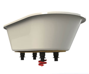 MAAX 103901-000-002-114 Brioso 6042 AcrylX Freestanding Center Drain Bathtub in White with Thundey Grey Skirt