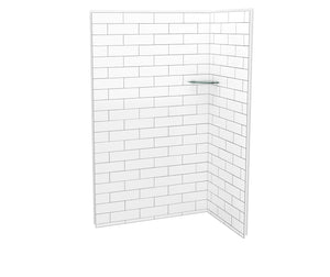 MAAX 107462-301-526 Utile 4836 Composite Direct-to-Stud Two-Piece Corner Shower Wall Kit in Metro Tux