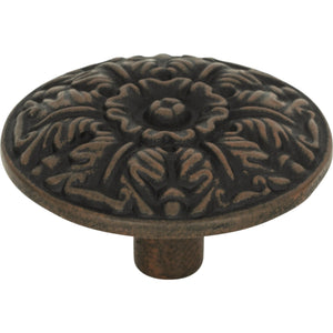 Atlas Homewares Hammered Medallion Knob 1 1/2 Inch Rust