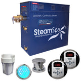 SteamSpa Royal 9 KW QuickStart Acu-Steam Bath Generator Package in Polished Chrome RY900CH