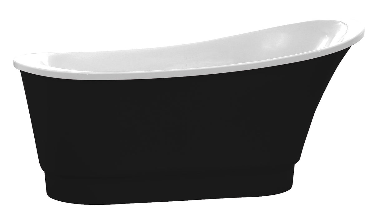 ANZZI FT-AZ095BK Prima 67 in. Acrylic Flatbottom Non-Whirlpool Bathtub in Black