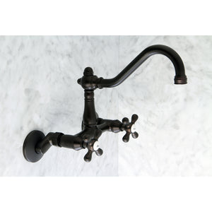 Kingston Brass KS3225AX Vintage 6" Adjustable Center Wall Mount Kitchen Faucet, Oil Rubbed Bronze