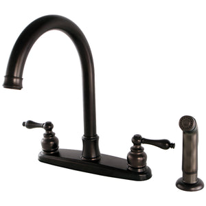 Kingston Brass FB7795ALSP Victorian 8-Inch Centerset Kitchen Faucet with Sprayer, Oil Rubbed Bronze