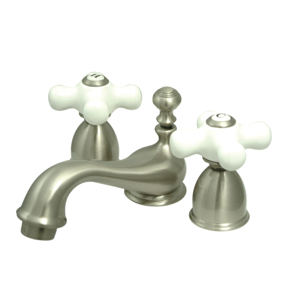 Kingston Brass KS3958PX Restoration Mini-Widespread Bathroom Faucet, Brushed Nickel