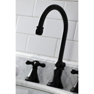 Kingston Brass KS2980AX Governor Widespread Bathroom Faucet with Brass Pop-Up, Matte Black
