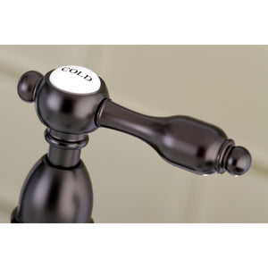 Kingston Brass KS1275TALBS Tudor Bridge Kitchen Faucet with Brass Sprayer, Oil Rubbed Bronze