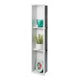 ALFI brand 8" x 36" White Matte Stainless Steel Vertical Triple Shelf Bath Shower Niche