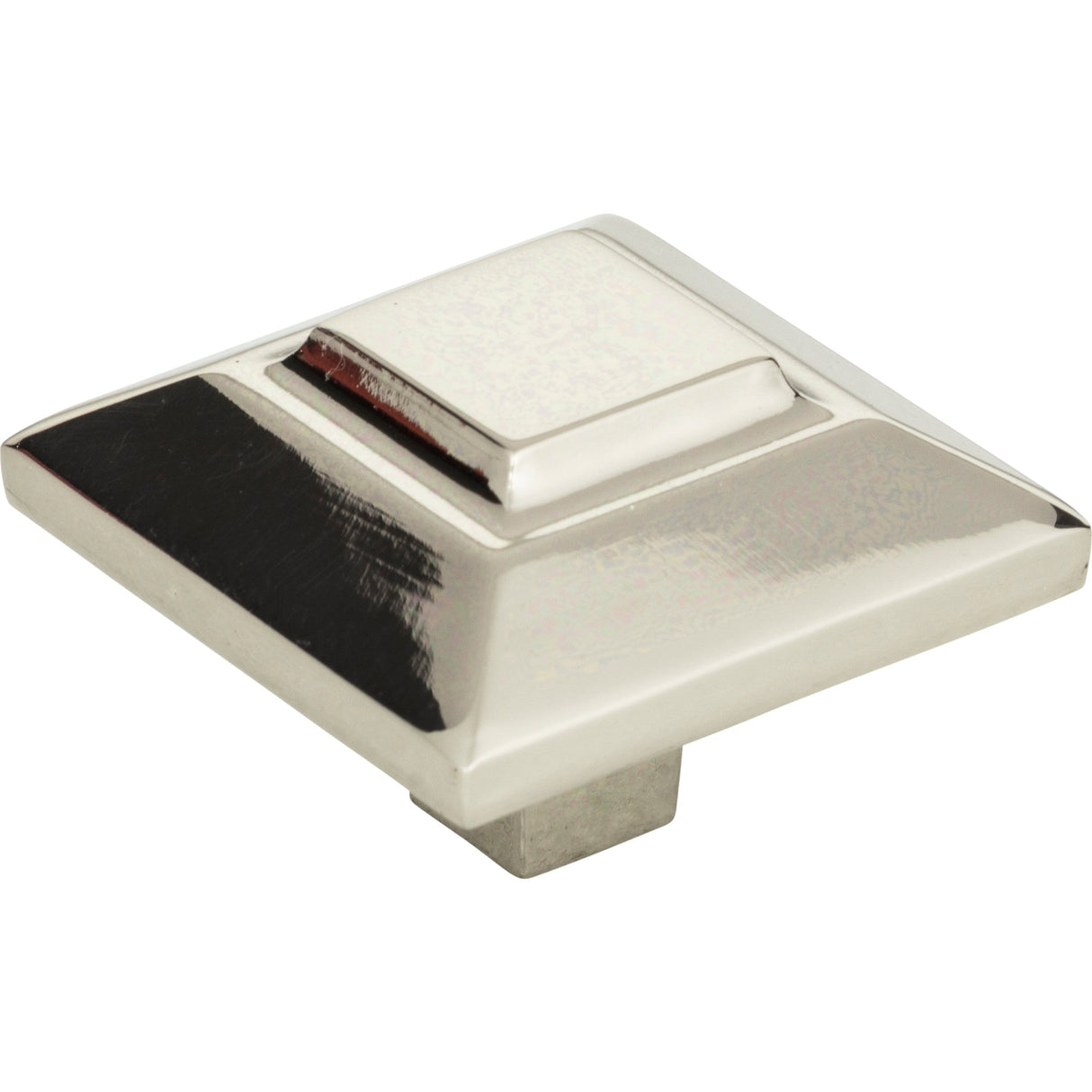 Atlas Homewares Trocadero Large Square Knob 1 1/2 Inch Polished Nickel