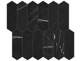 Anatolia Tile 2X6 Galaxia Nero Picket Polished Marble Mosaic 5001-0303-0 * 1 Sheet = .87 Sqft * Galaxia Nero Picket 2x6 - premium natural stone mosaic tile from Anatolia Tile, available at PoshHaus showroom in Keene, NH