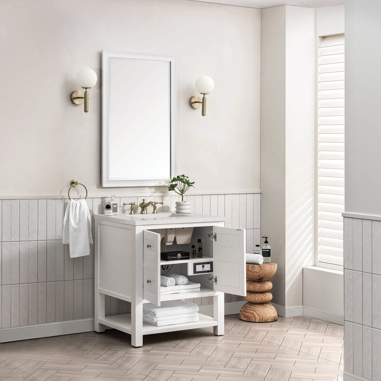 Breckenridge 30" Single Vanity, Bright White w/ 3 CM Lime Delight Top