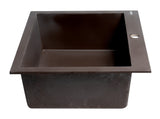 ALFI brand AB2420DI-C Chocolate 24" Drop-In Single Bowl Granite Composite Kitchen Sink