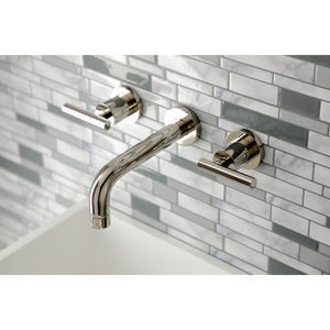 Kingston Brass KS8126CML Manhattan 2-Handle 8 in. Wall Mount Bathroom Faucet, Polished Nickel