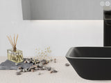 ANZZI LS-AZ911MB Innovio Rectangle Glass Vessel Bathroom Sink with Matte Black Finish Showroom
