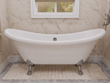 ANZZI FT-CF130LXFT-CH 69.29” Belissima Double Slipper Acrylic Claw Foot Tub in White