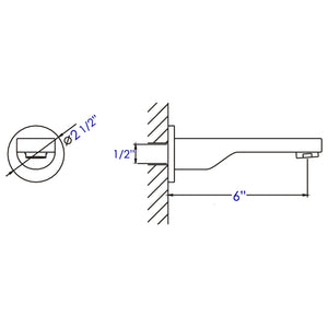 ALFI brand AB2201-PC Polished Chrome Wallmounted Tub Filler Bathroom Spout