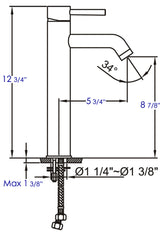 ALFI brand AB1023-BN Tall Brushed Nickel Single Lever Bathroom Faucet