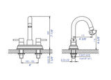 ALFI brand AB1400-BN Brushed Nickel Two-Handle 4'' Centerset Bathroom Faucet