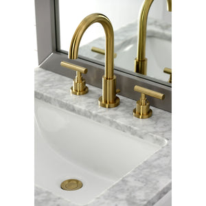 Kingston Brass FSC8923CML Manhattan Widespread Bathroom Faucet with Brass Pop-Up, Brushed Brass