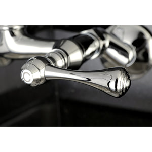Kingston Brass KS3221BL Vintage 6" Adjustable Center Wall Mount Kitchen Faucet, Polished Chrome