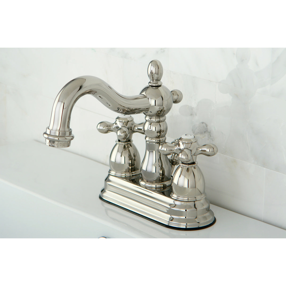 Kingston Brass KB1606AX Heritage 4 in. Centerset Bathroom Faucet, Polished Nickel