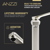 ANZZI L-AZ901BN Single Handle Single Hole Bathroom Vessel Sink Faucet With Pop-up Drain in Brushed Nickel