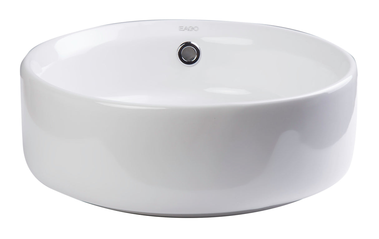 EAGO BA129  16" ROUND CERAMIC ABOVE MOUNT BATHROOM BASIN VESSEL SINK