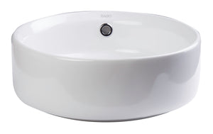 EAGO BA129  16" ROUND CERAMIC ABOVE MOUNT BATHROOM BASIN VESSEL SINK
