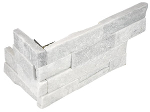 Anatolia Tile 6X18 Assembled Corner Ledger Stone Glacier Split Face Stone Trim 76-370  - premium natural stone mosaic tile from Anatolia Tile, available at PoshHaus showroom in Keene, NH