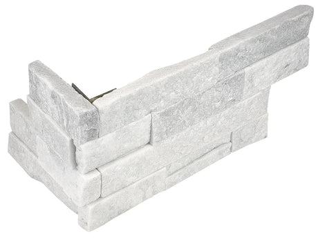 Anatolia Tile 6X18 Assembled Corner Ledger Stone Glacier Split Face Stone Trim 76-370  - premium natural stone mosaic tile from Anatolia Tile, available at PoshHaus showroom in Keene, NH