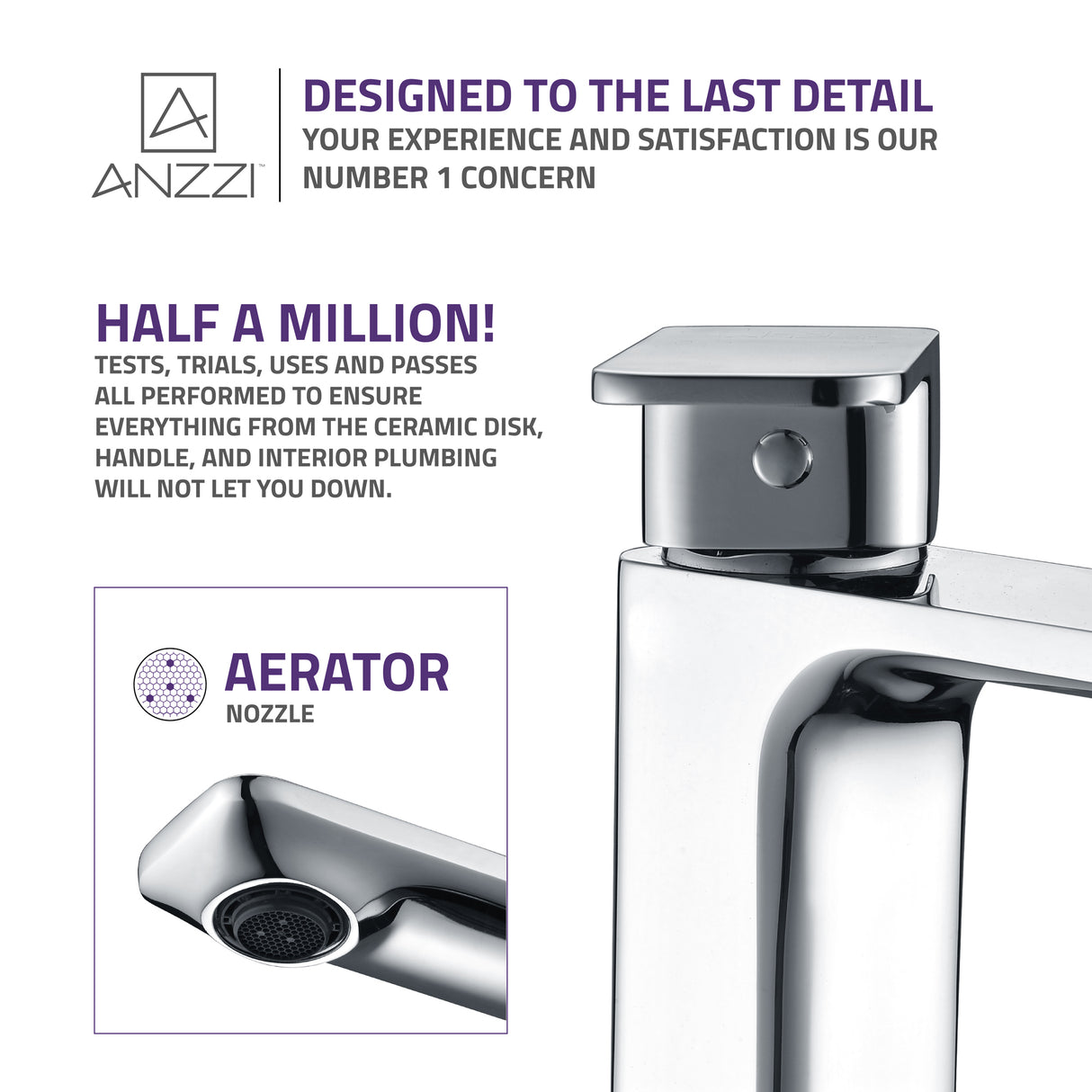 ANZZI L-AZ103 Vibra Single Hole Single-Handle Bathroom Sink Faucet-Polished Chrome