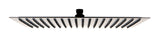 Matte Black Stainless Steel 16" Square Ultra-Thin Rain Shower Head