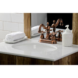 Kingston Brass KB160AXAC Heritage 4 in. Centerset Bathroom Faucet, Antique Copper