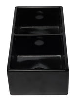 ALFI brand AB3318DB-BG 33 inch Black Reversible Double Fireclay Farmhouse Kitchen Sink