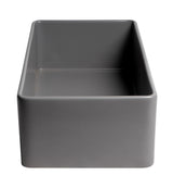 Gray Matte Smooth Apron 36" x 18" Single Bowl Fireclay Farm Sink