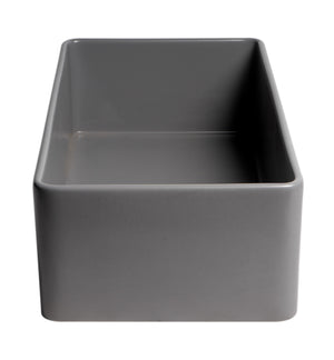Gray Matte Smooth Apron 36" x 18" Single Bowl Fireclay Farm Sink