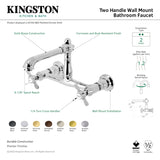 Kingston Brass KS7247BEX Essex Wall Mount Bathroom Faucet, Brushed Brass