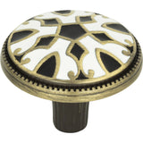 Atlas Homewares Canterbury Knob 1 1/2 Inch Black & White