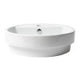 ALFI brand ABC702 White 19" Round Semi Recessed Ceramic Sink with Faucet Hole