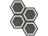 Anatolia Tile 7X8 Form Matte Graphite Hexagon Frame Porcelain Tile 60-408  - premium natural stone mosaic tile from Anatolia Tile, available at PoshHaus showroom in Keene, NH