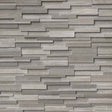 Gray oak panel 3D ledger panel 6X24 honed marble wall tile LPNLMGRYOAK624 3DH product shot multiple tiles angle view