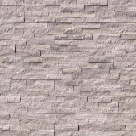 Gray oak split face ledger panel 6X24 marble wall tile LPNLMGRYOAK624 product shot multiple tiles angle view