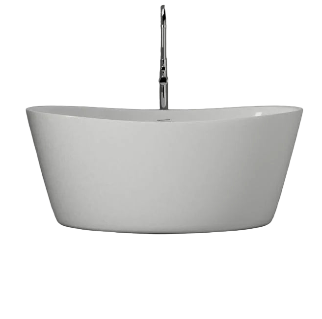 New England Home Goods 62″ Wells Freestanding Slipper Bathtub - Matte White