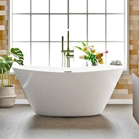New England Home Goods 62″ Wells Freestanding Slipper Bathtub - Matte White